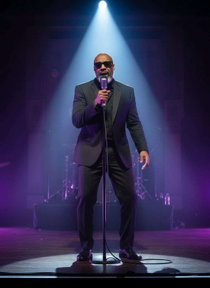 M.I.C. — all black with shades colored lighting