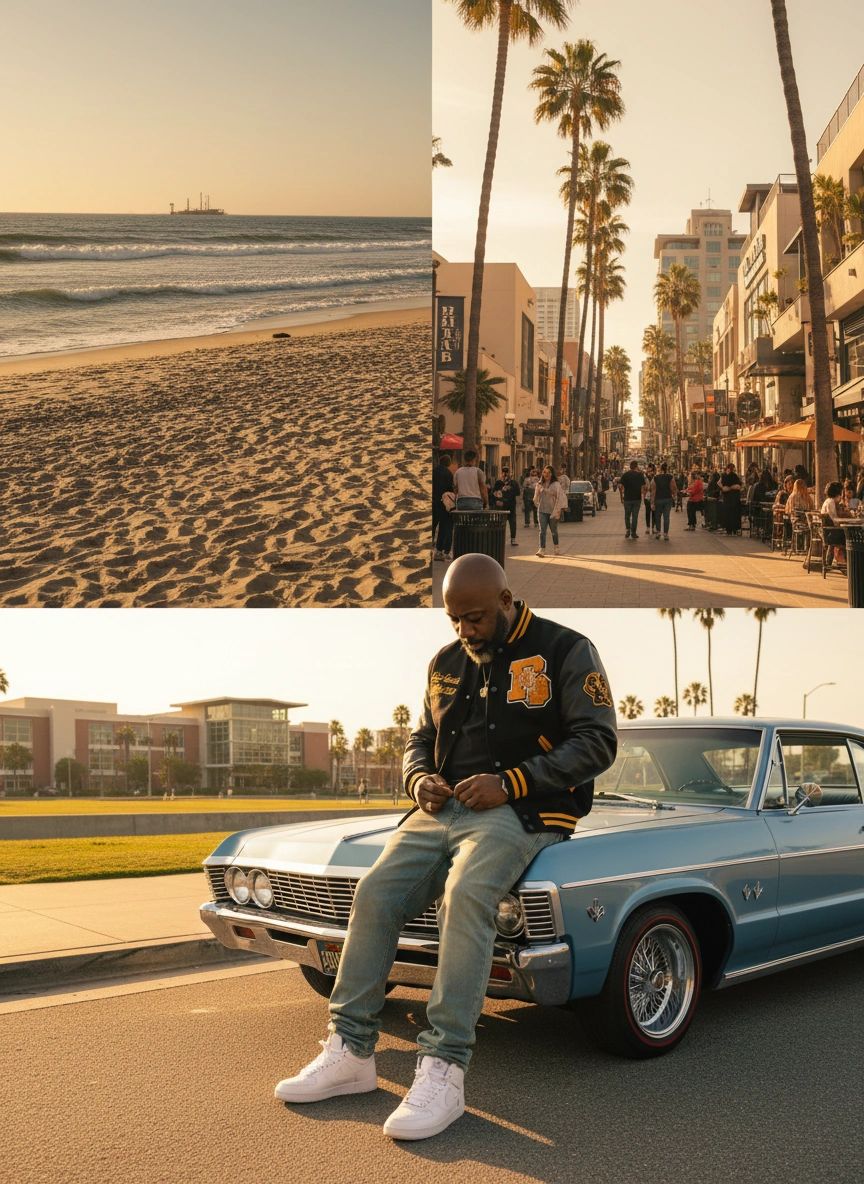 M.I.C. — Long Beach collage powder blue 67 Chevy v1